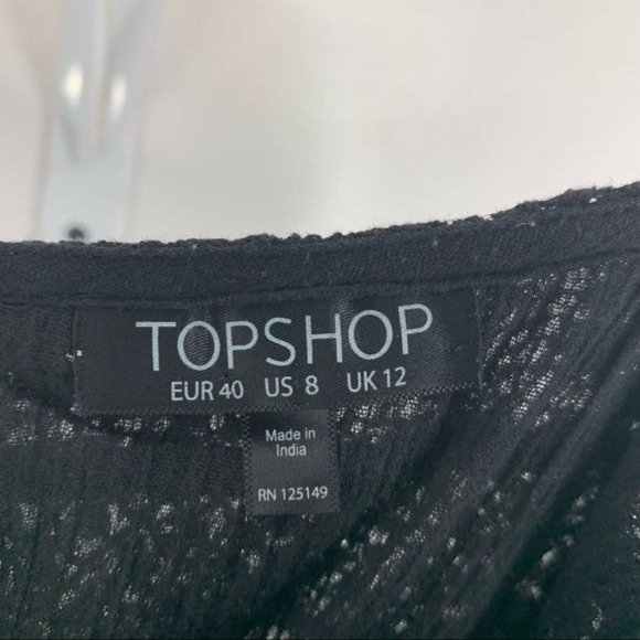 Topshop Spaghetti Strap Black Crochet Gauze Romper Medium - Picture 11 of 16